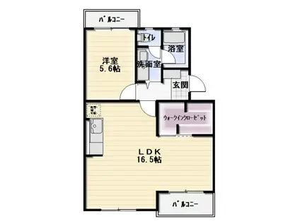 トラスト(1LDK/1階)の間取り写真