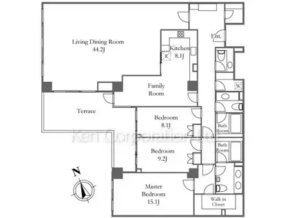 オパス有栖川テラスアンドレジデンス(3SLDK/2階)の間取り写真