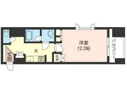エスティメゾン銀座(1K/7階)の間取り写真