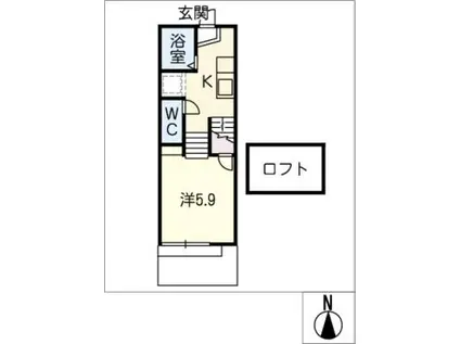 地下鉄桜通線 鳴子北駅 徒歩5分 2階建 築10年(1K/1階)の間取り写真