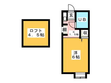 パロ桜台B棟(ワンルーム/2階)の間取り写真