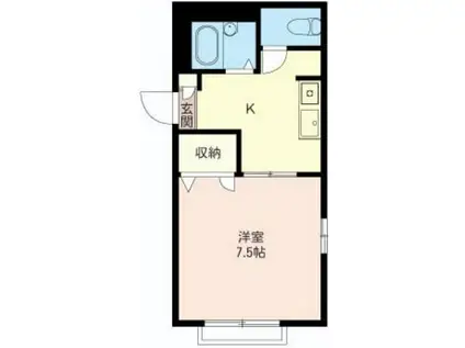 パルテノン亀戸(1K/1階)の間取り写真