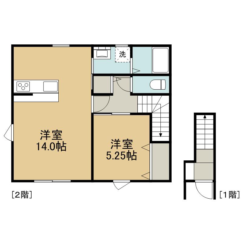 PRIMARY仙北 2(1LDK/2階)の間取り写真