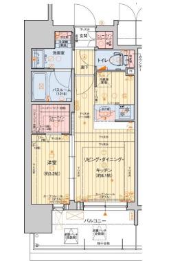 レオンコンフォート神戸山手通(1LDK/5階)の間取り写真