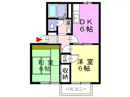 フレグランス(2DK/1階)の間取り写真