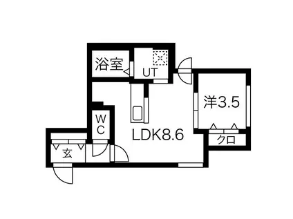 ラ・シュエットαIV(1LDK/4階)の間取り写真