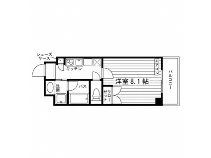 HILLOCK COURT(1K/5階)の間取り写真