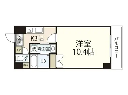 コーポPALIII(1K/5階)の間取り写真