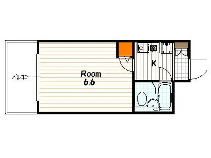 デトム・ワン御所南(1K/3階)の間取り写真