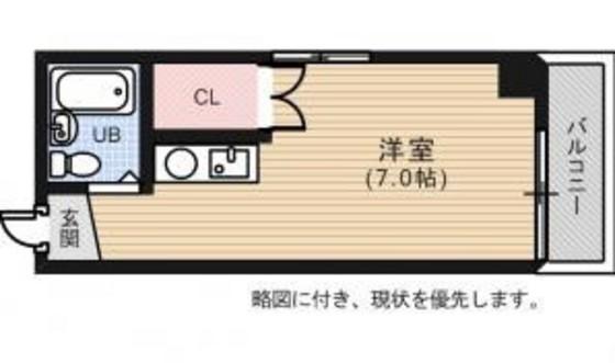 サンシャイン舟入本町(ワンルーム/6階)の間取り写真