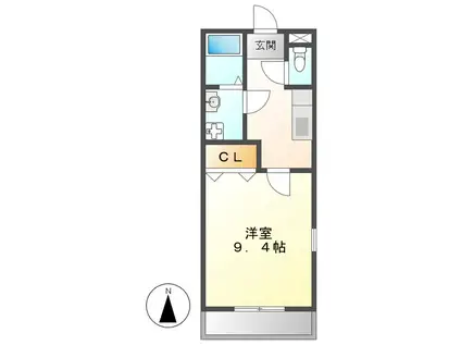 オンワード(1K/1階)の間取り写真