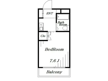 カレッジハイツ稲毛(1K/4階)の間取り写真