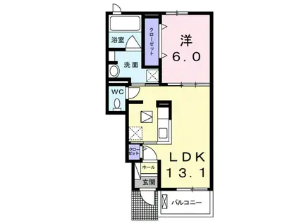 シャン・ノールXVII(1LDK/1階)の間取り写真