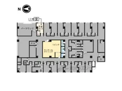 CASA MIA 北白川(ワンルーム/2階)の間取り写真