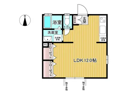 ハイム・インペリアル101(ワンルーム/1階)の間取り写真