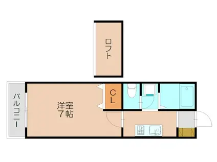 イーストスプリームIC(1K/2階)の間取り写真