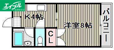 メゾン大福(1K/4階)の間取り写真