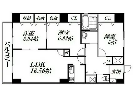 TRIBUTE(3LDK/4階)の間取り写真