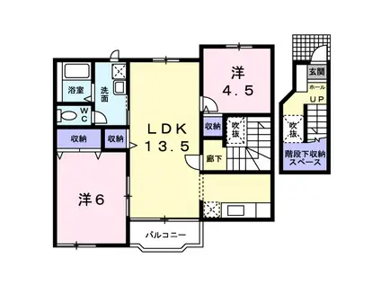 パレ・ノールII(2LDK/2階)の間取り写真