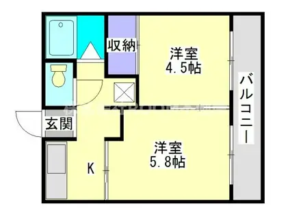 エミネンス(2K/1階)の間取り写真