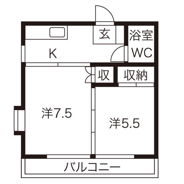 ACTY半田山(2K/1階)の間取り写真