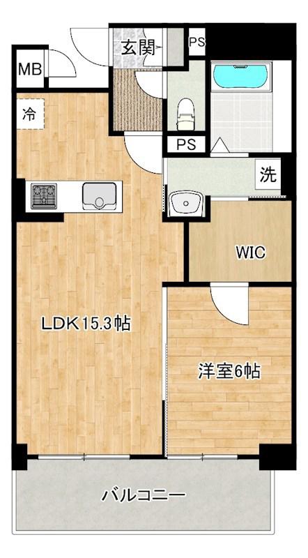 MYS CASETTA KOKURA(1LDK/8階)の間取り写真