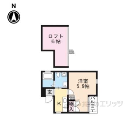 CASA3(1K/1階)の間取り写真