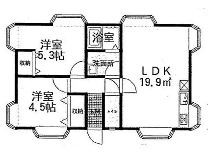 メゾンストレチア(2LDK/2階)の間取り写真