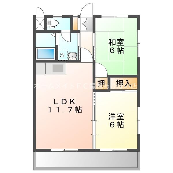 レジデンシアNOV(2LDK/3階)の間取り写真