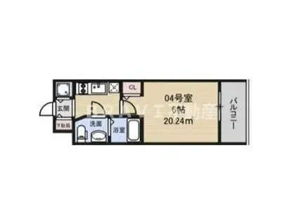 S-RESIDENCE北浜(1K/9階)の間取り写真