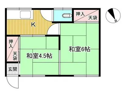 白峯荘(2K/2階)の間取り写真