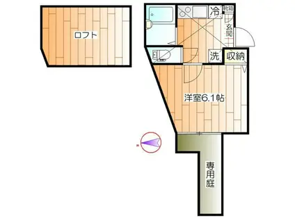 プライムテラス(1K/1階)の間取り写真