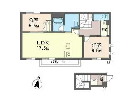 ケーズハウス(2LDK/2階)の間取り写真
