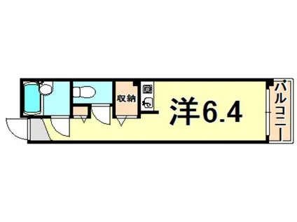 ブランシュ甲東園(ワンルーム/2階)の間取り写真
