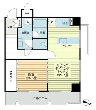 ライオンズマンション久留米第3(1LDK/2階)の間取り写真