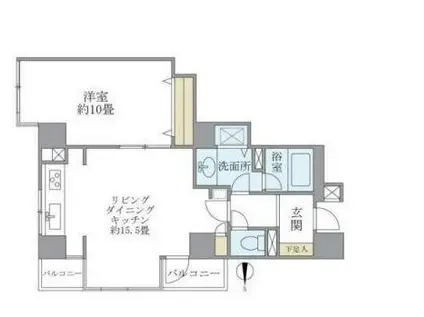 ノースウエストヒル(1LDK/7階)の間取り写真