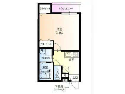 フジパレス立花町二丁目III番館(1K/2階)の間取り写真