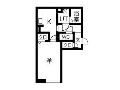 プルミエプランタン(1K/1階)の間取り写真