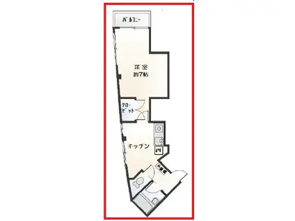 シャンド―ル青戸(1K/2階)の間取り写真