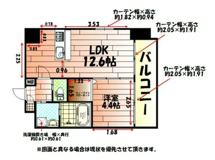 プレジデンス ざ旦過(1LDK/2階)の間取り写真