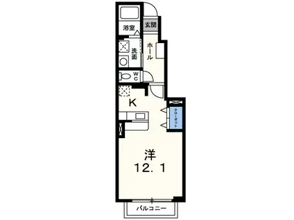 エトアール(ワンルーム/1階)の間取り写真