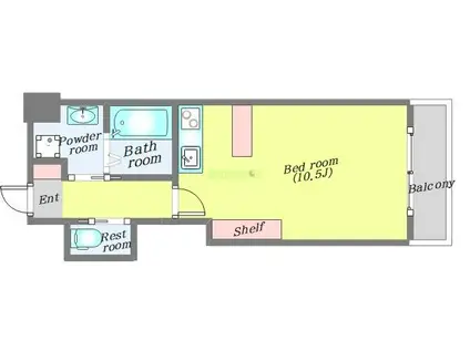 HF西公園レジデンス(ワンルーム/10階)の間取り写真