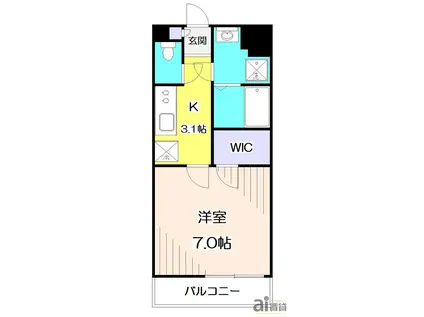 マインドフィールド新座駅南(1K/3階)の間取り写真