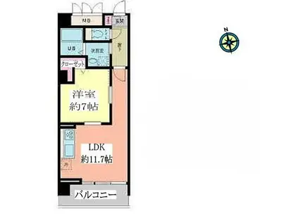 SANTE SAKAE(1LDK/4階)の間取り写真