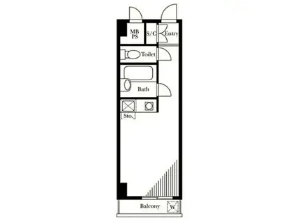 マートルコート三田(1K/6階)の間取り写真