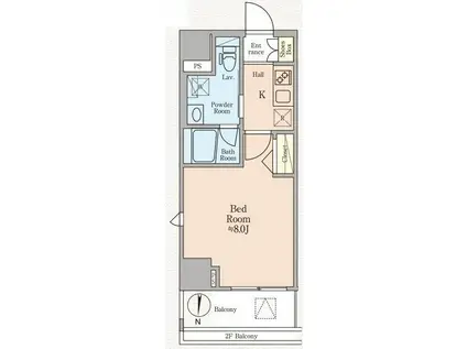 HY S住吉II(1K/6階)の間取り写真