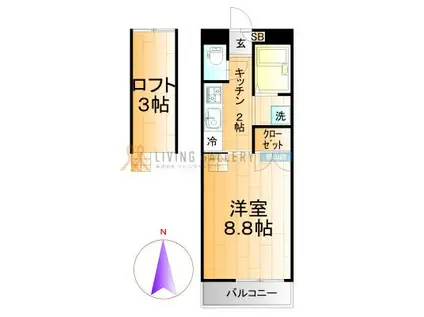 コーポJOY(1K/2階)の間取り写真