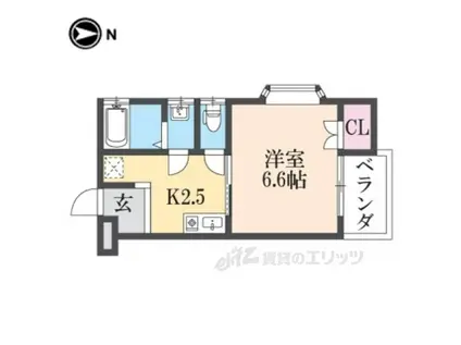 菊水パレス(1K/4階)の間取り写真