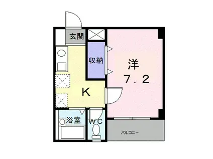 ワイズアクアーリオ(1K/2階)の間取り写真