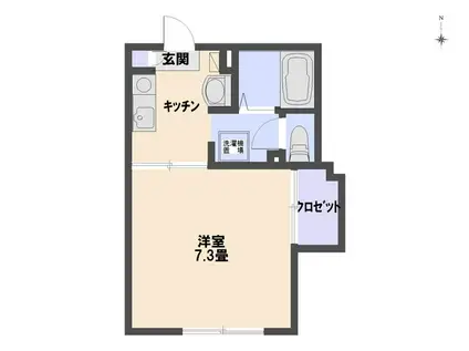 ヴィルヌーブA(1K/1階)の間取り写真